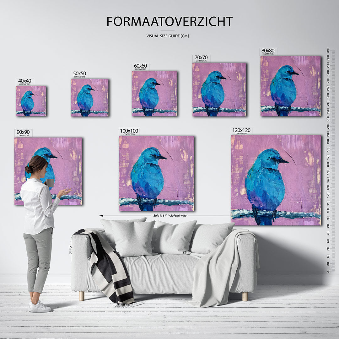 Vogelsilhouet op tak Kunstwerk
