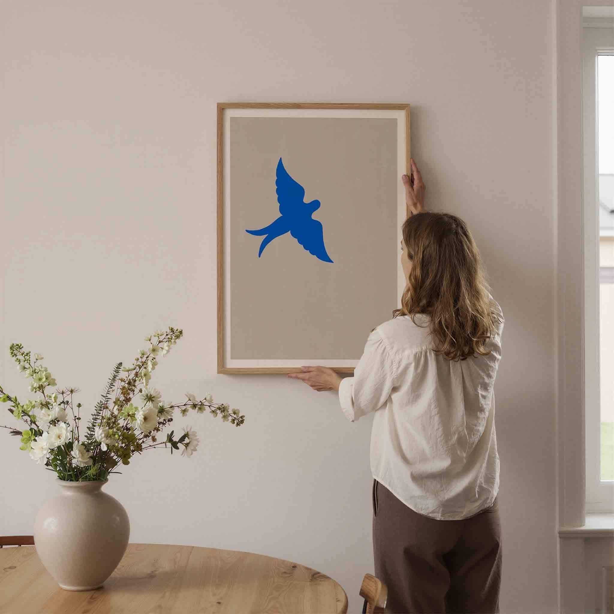 Blauwe vogel Poster