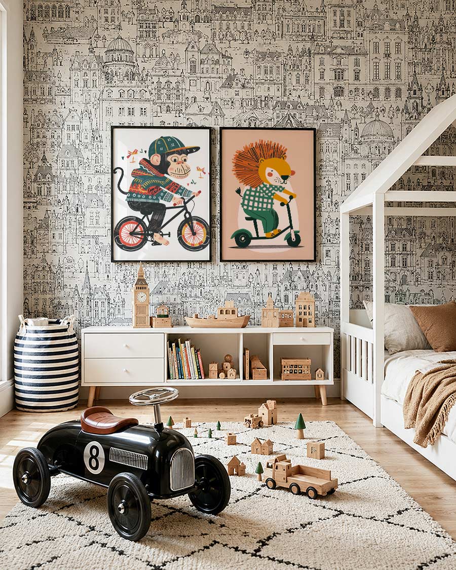 Speelse fietsavontuur Posterset
