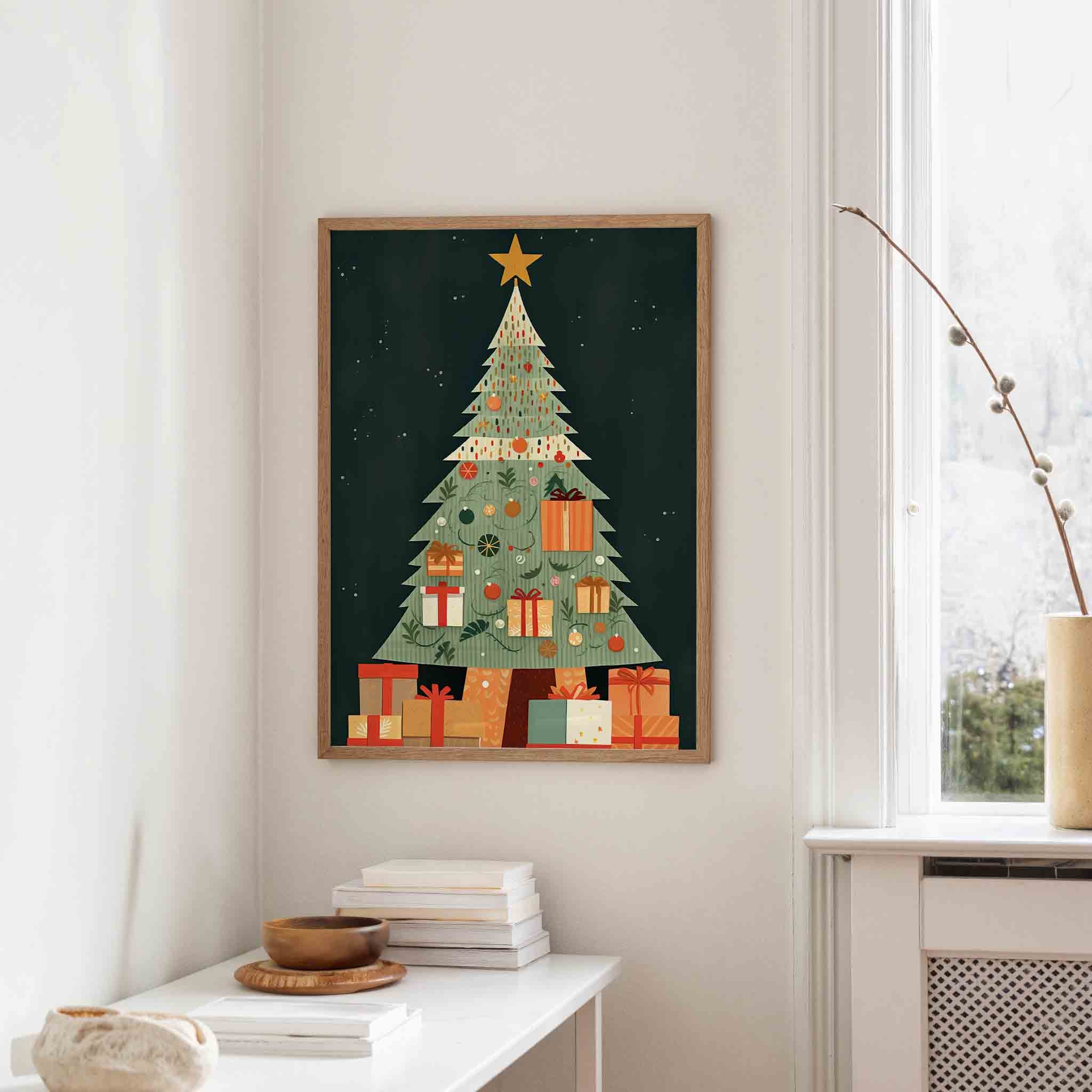 Kerstboom met cadeaus Poster