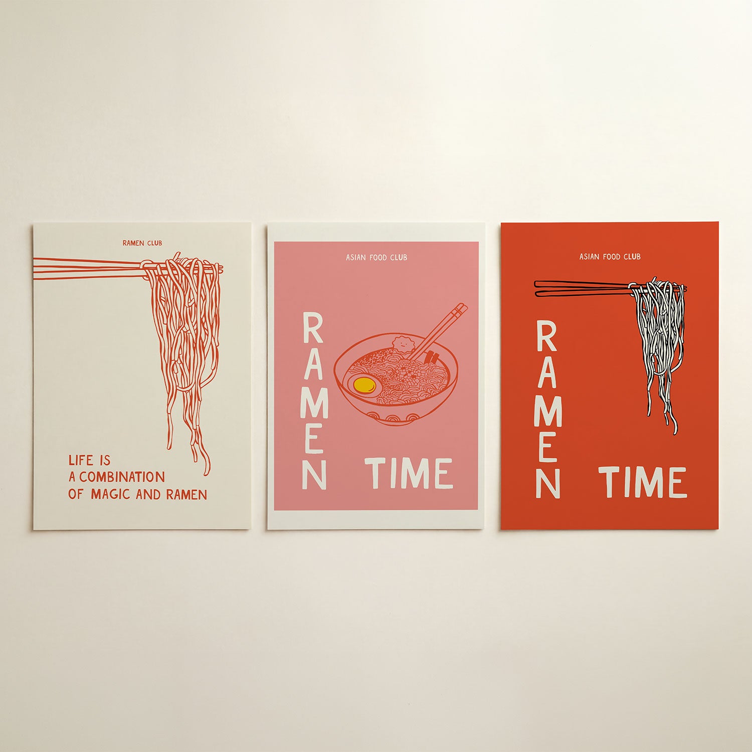 Lijnen en noodles Posterset