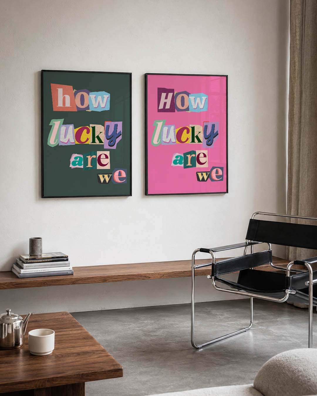 Kleurrijke typografie Posterset