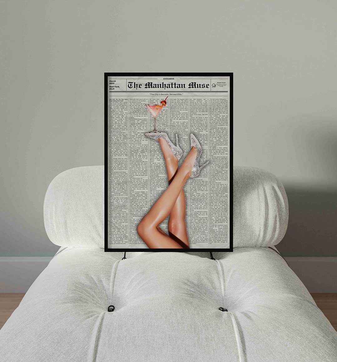 Glitterhakken en cocktail Poster