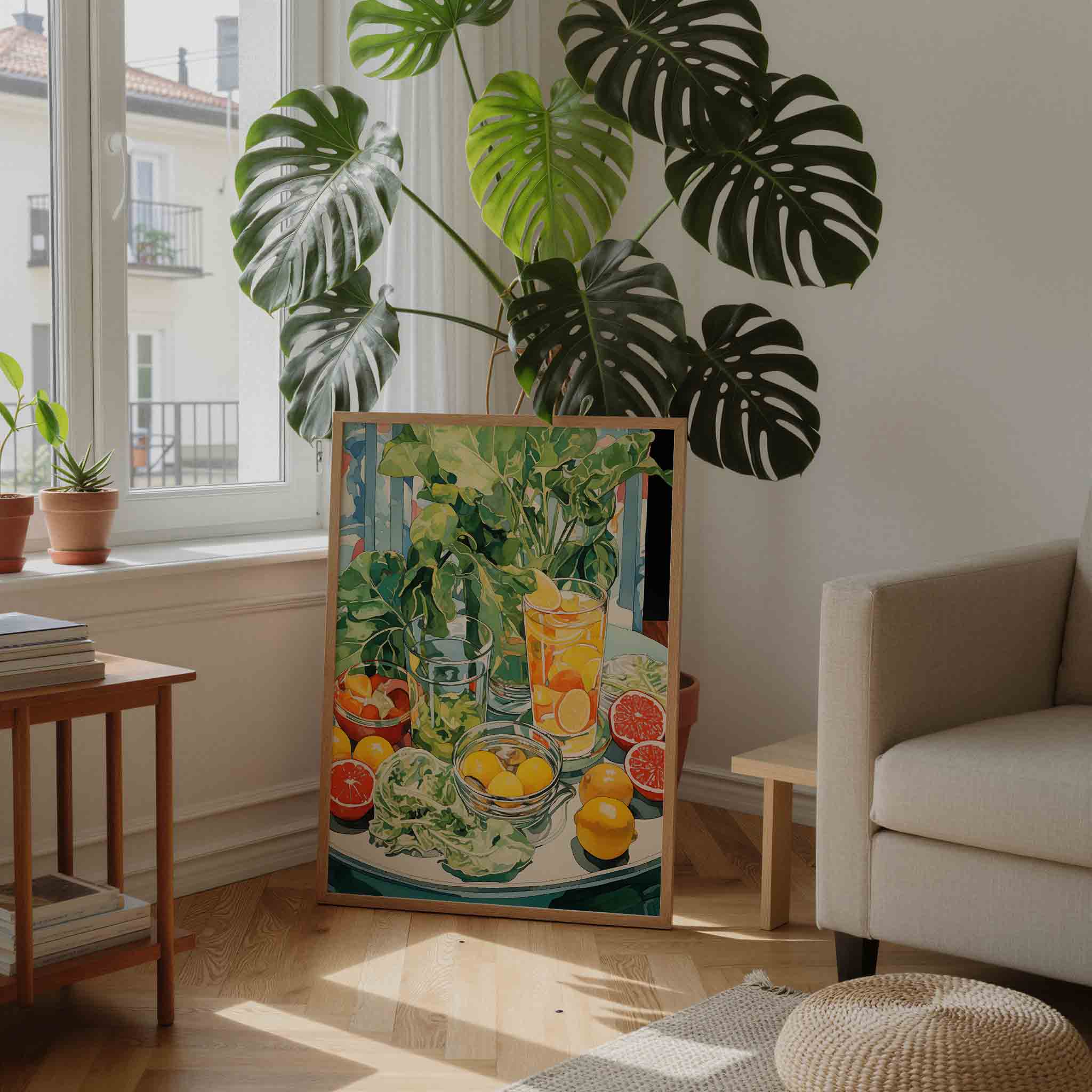 Groene bladeren en citrus Poster