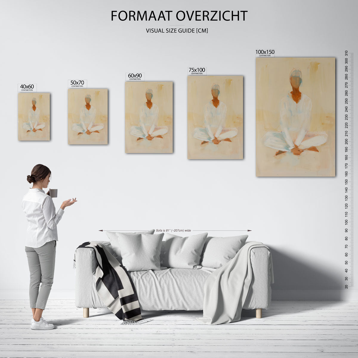 Zittende figuur in rust Kunstwerk