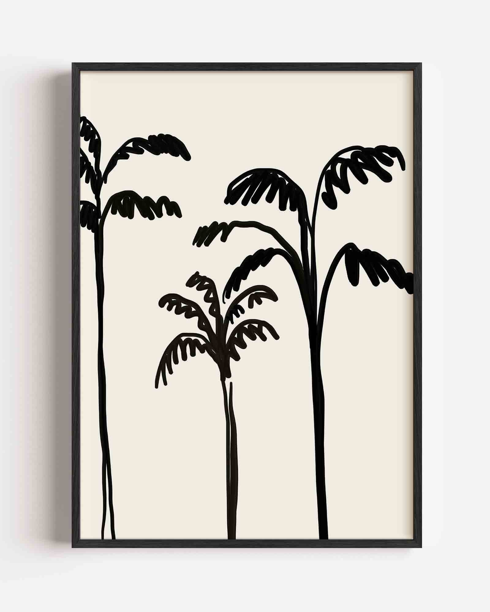 Palmboom silhouetten Poster