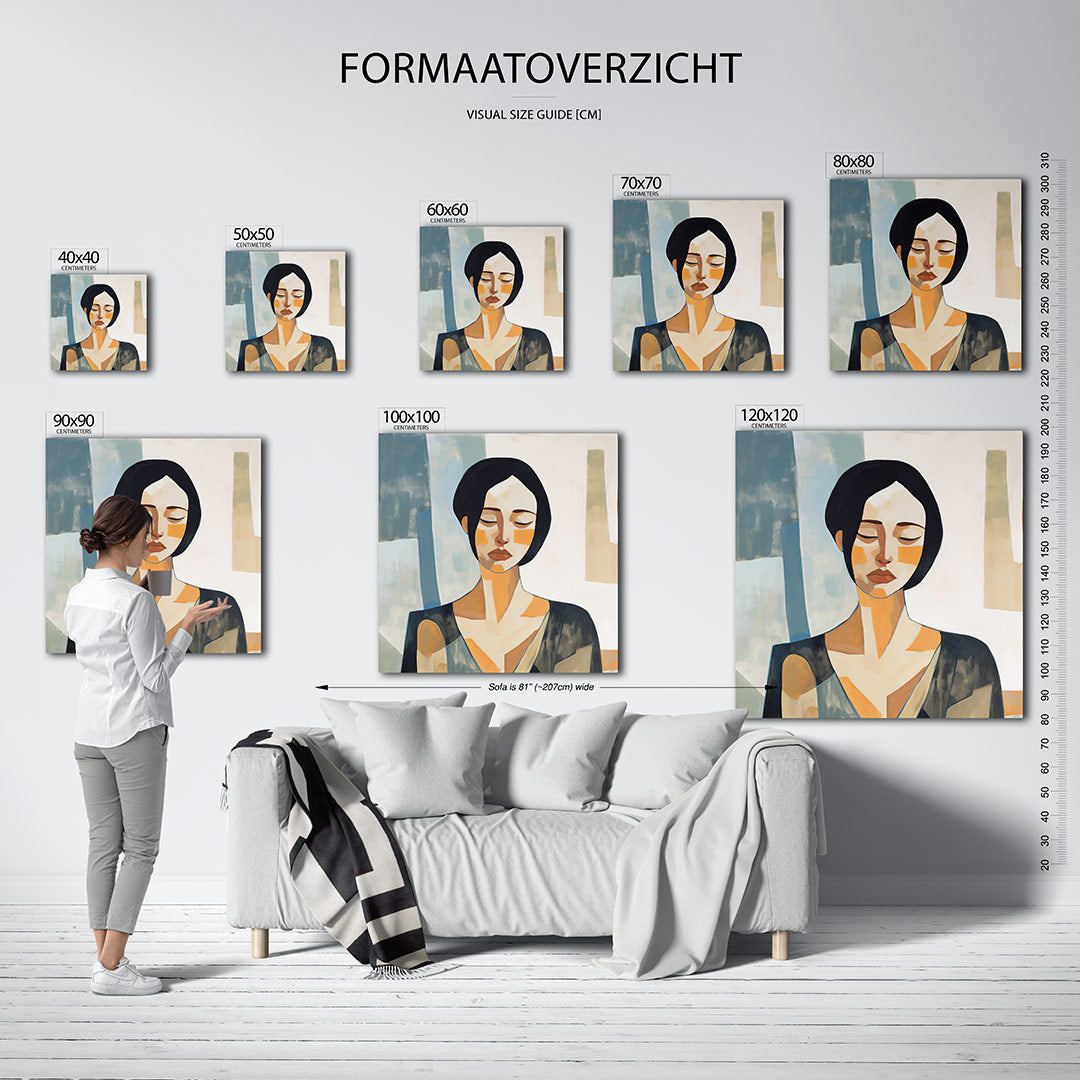 Geometrisch portret Kunstwerk