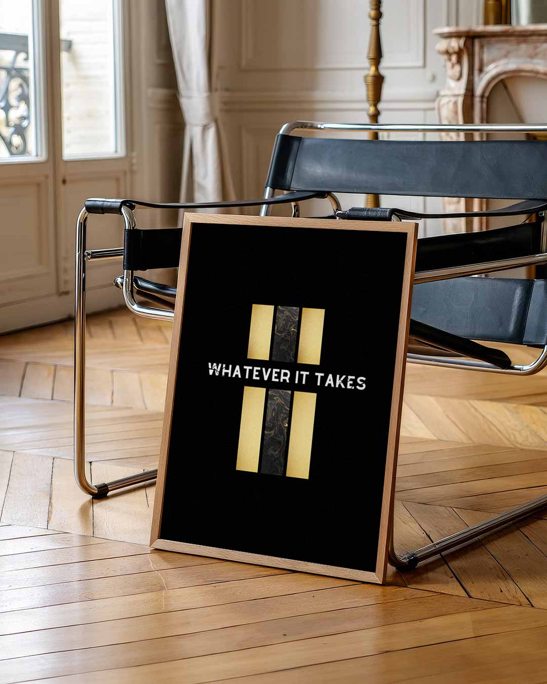Motiverende Goud & Zwart Poster-WallArtistic