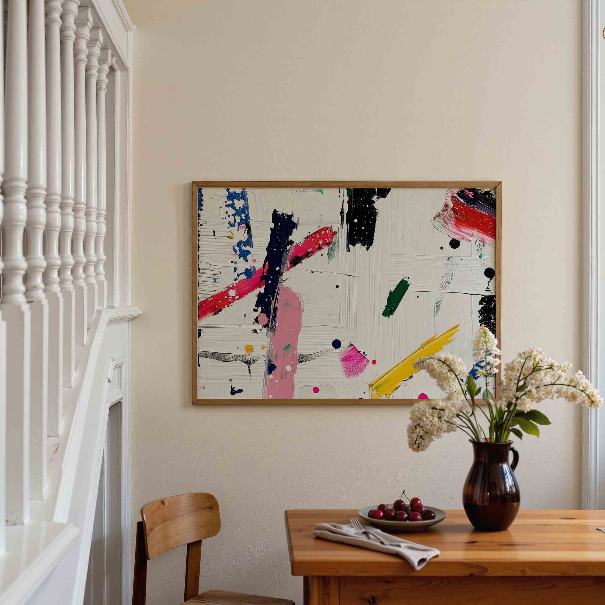Abstracte penseelstreken Poster