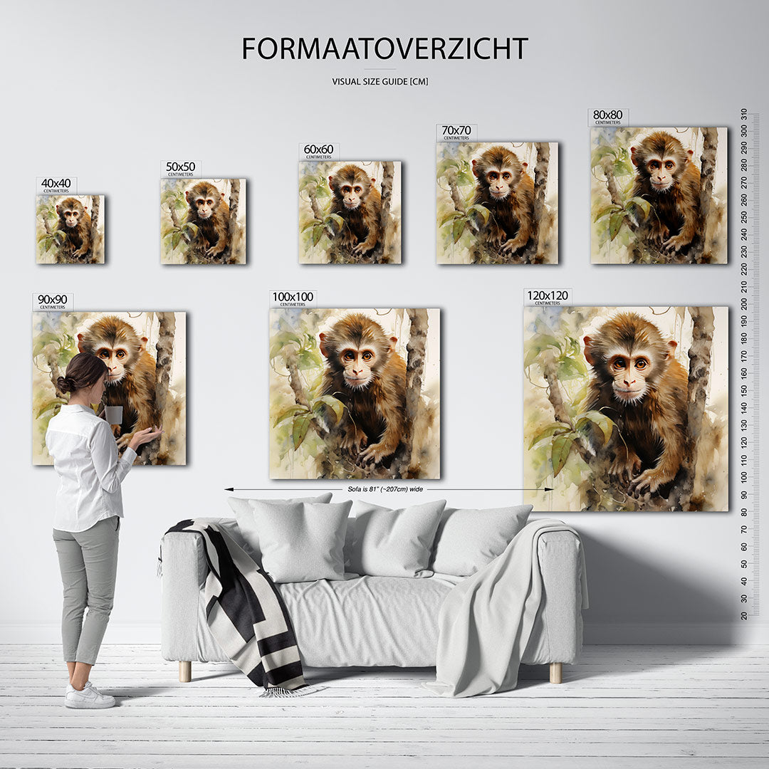 Jungle aap portret Kunstwerk