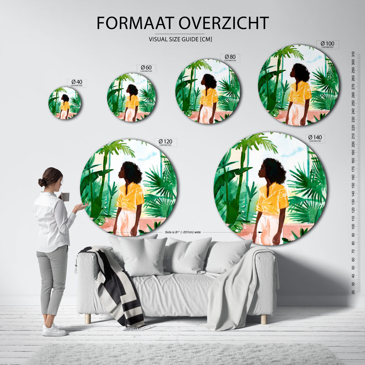 Vrouw in groene omgeving Muurcirkel