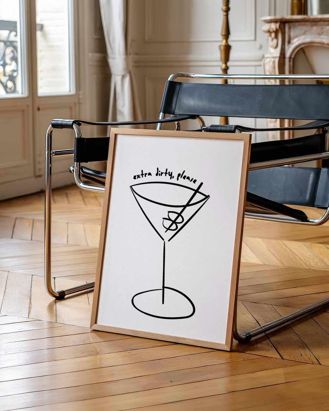 Stijlvolle Martini Illustratie Poster-WallArtistic