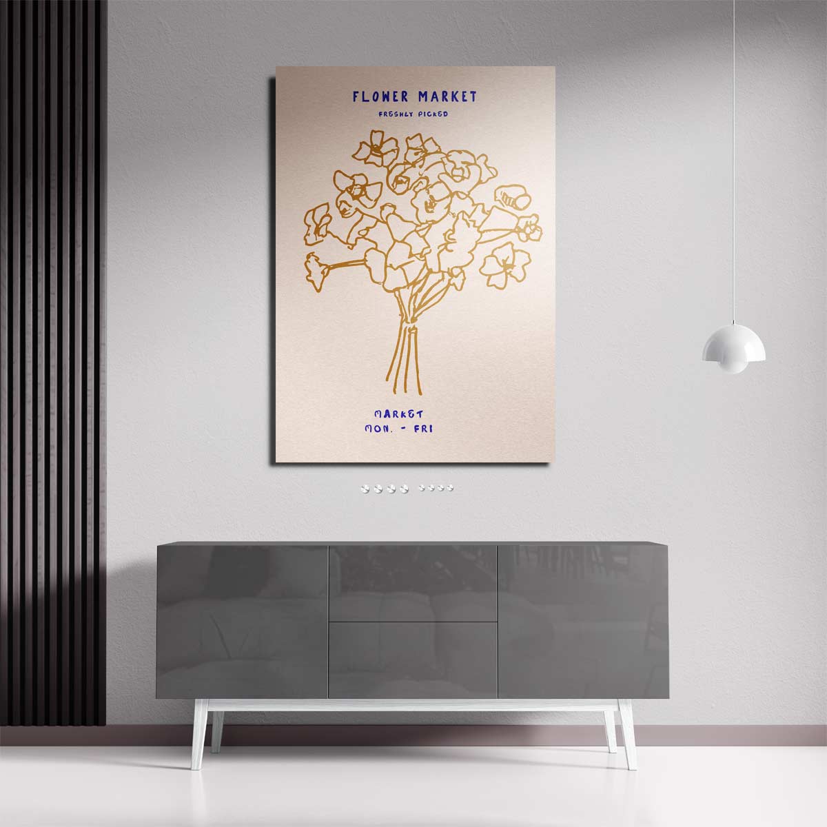 Bloemenmarkt Illustratie Kunstwerk-canvas-dibond-plexiglas-wanddecoratie-WallArtistic