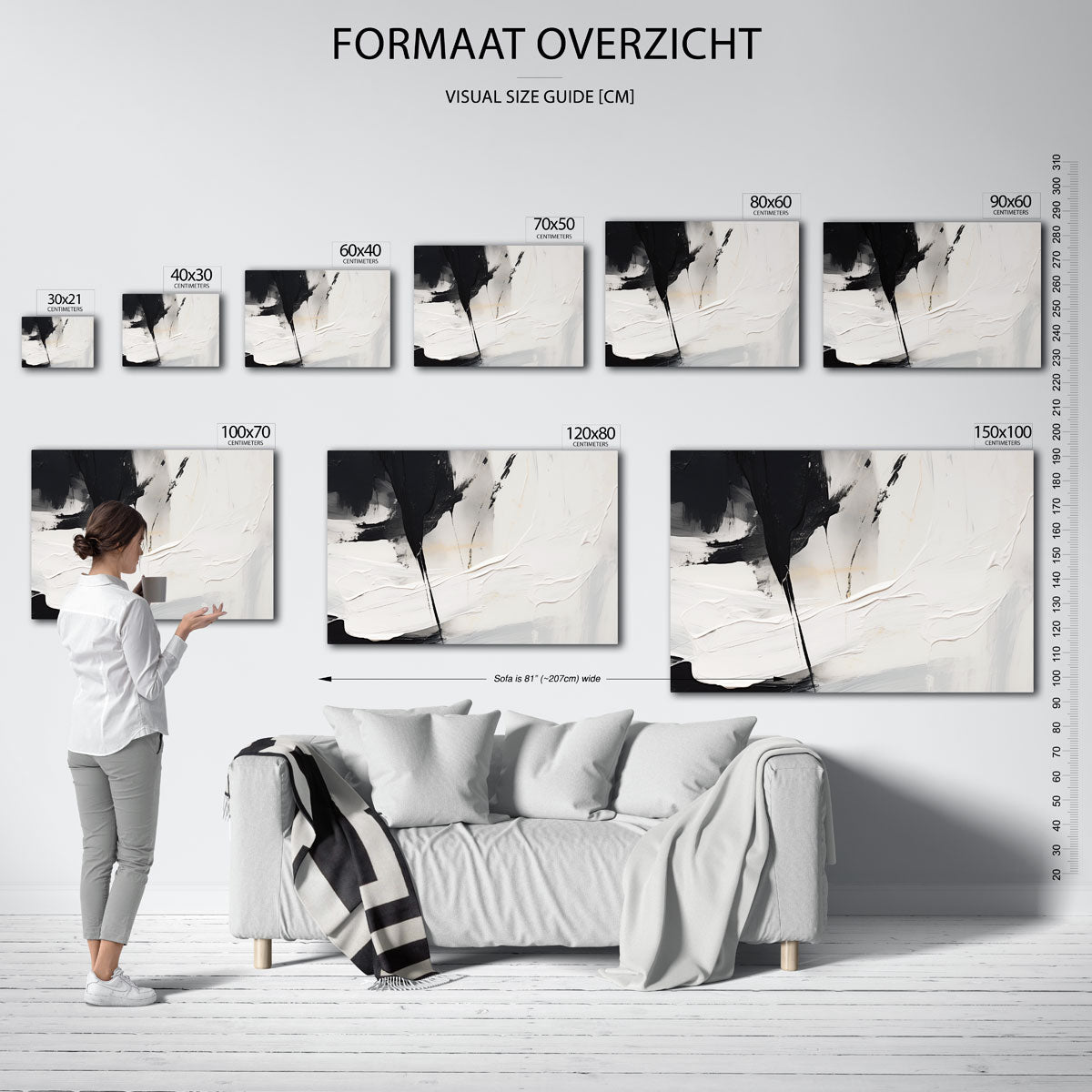 Abstracte zwart wit Poster