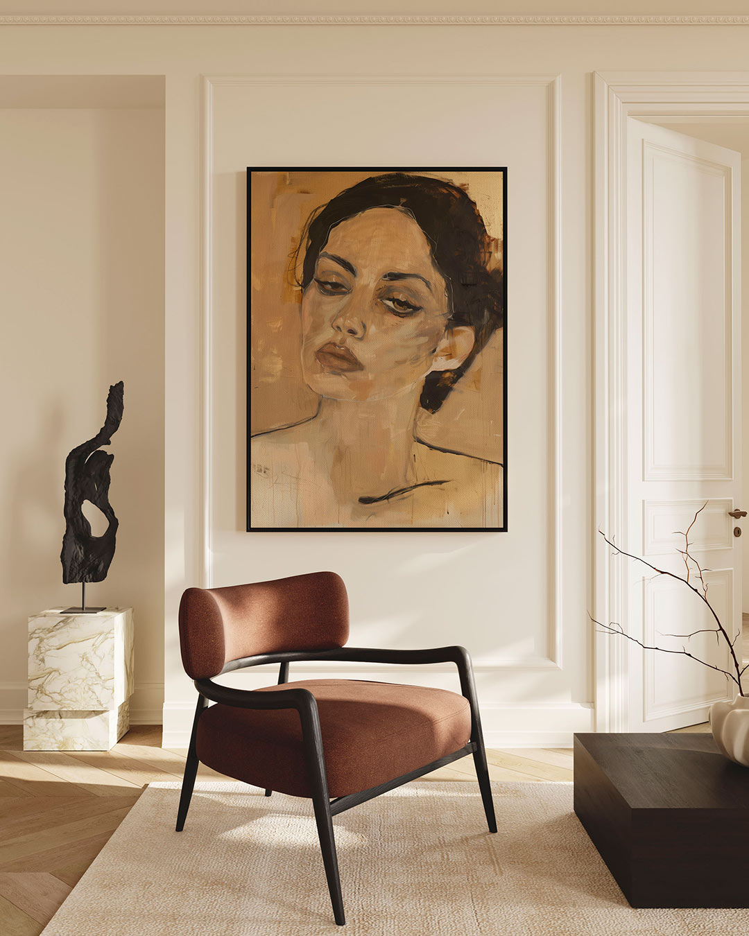 Vrouwelijk portret Kunstwerk