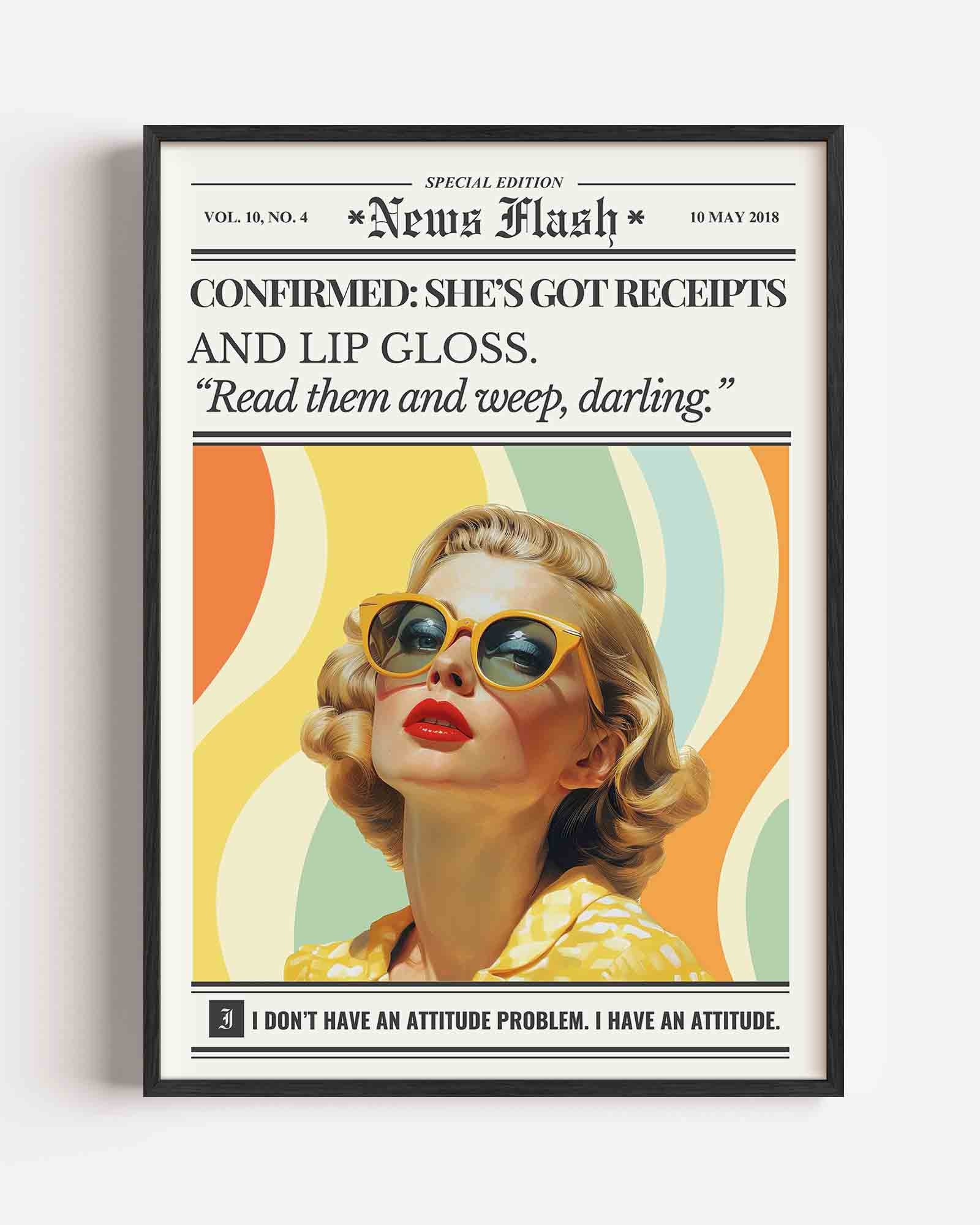 Vrouw met zonnebril Poster