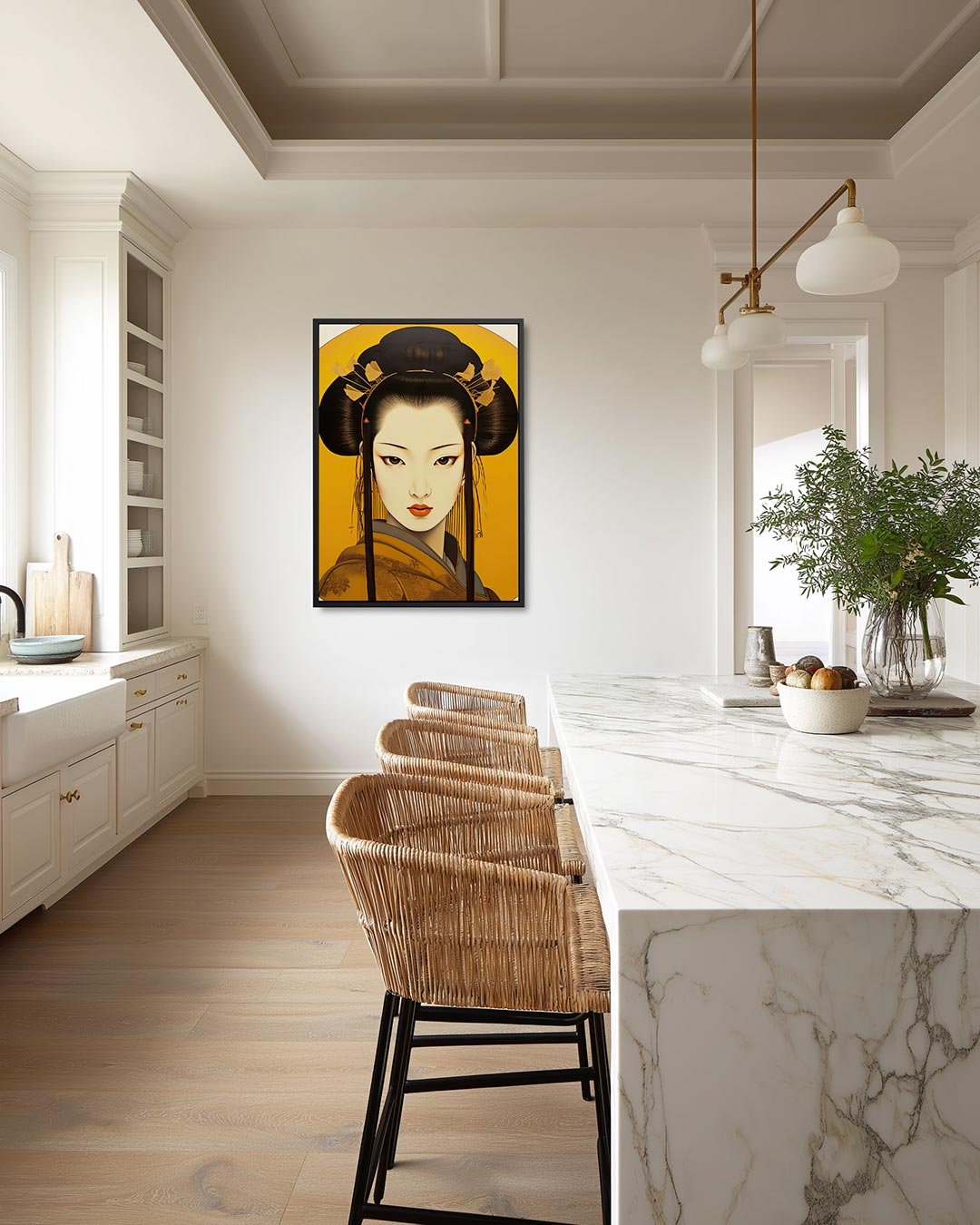Elegante vrouwelijke portret Kunstwerk