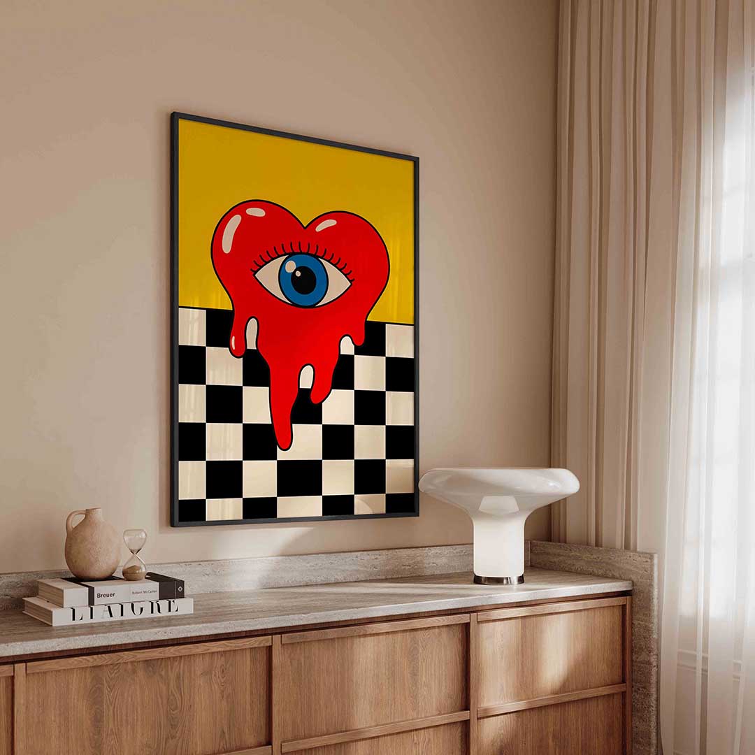 Hartvorm met oog Poster