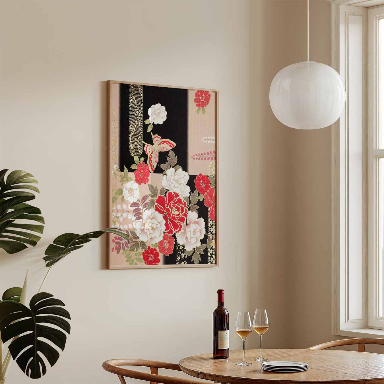 Japanese Butterfly Floral Poster-WallArtistic