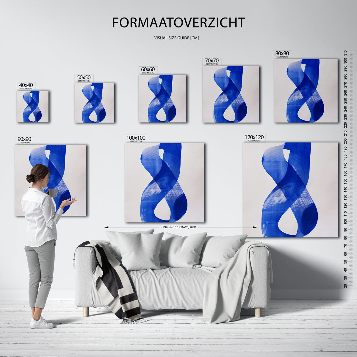 Abstracte blauwe vorm Poster