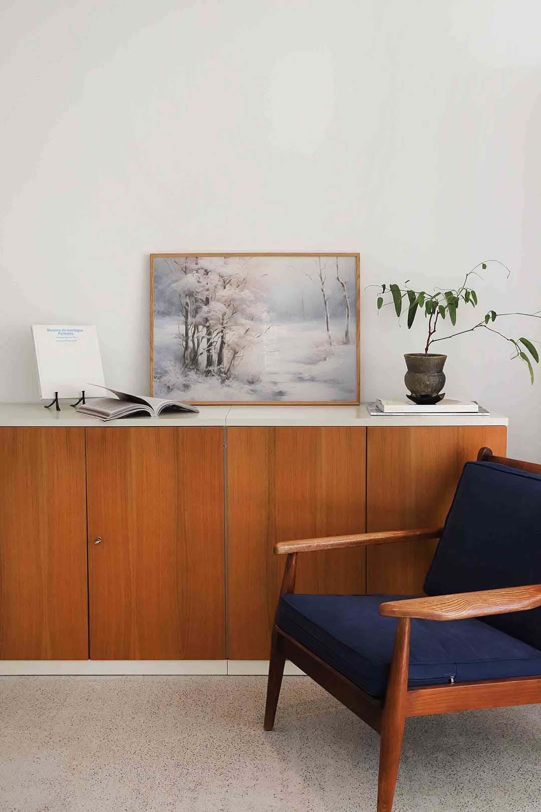 Sneeuwlandschap met bomen Poster