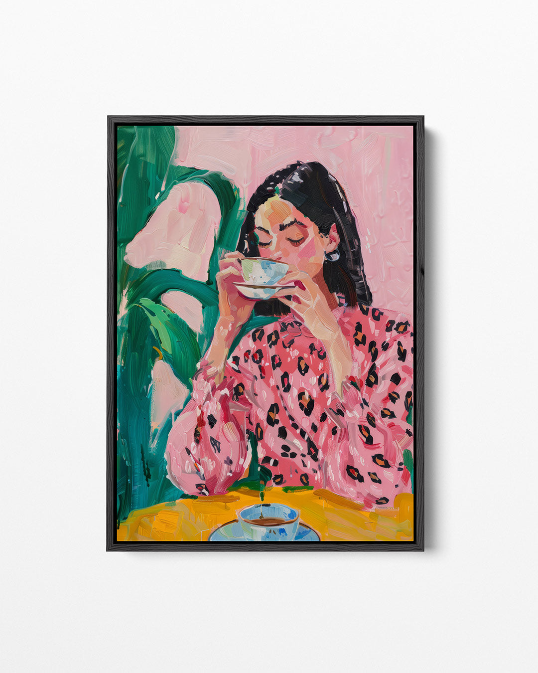 Vrouw met kopje Kunstwerk