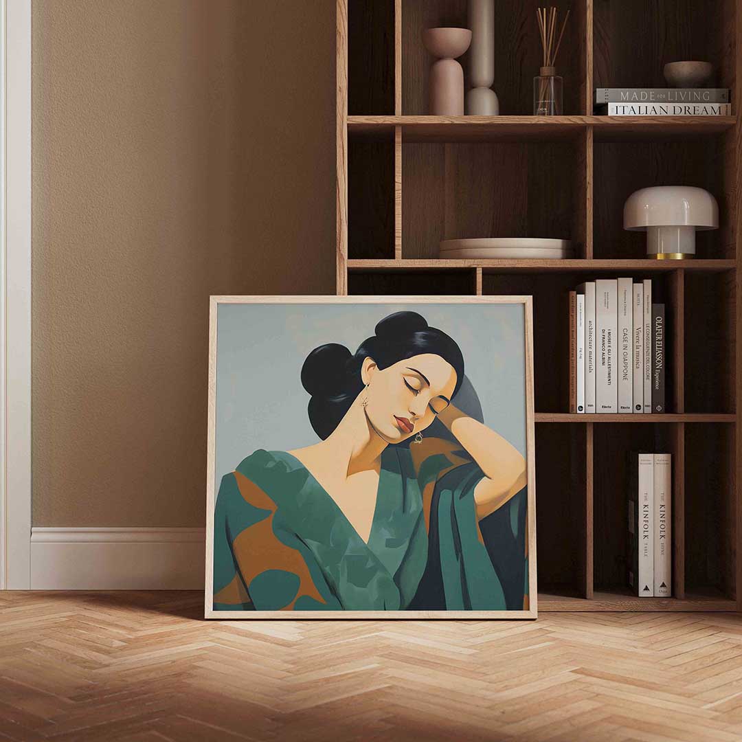 Vrouw met gesloten ogen Poster