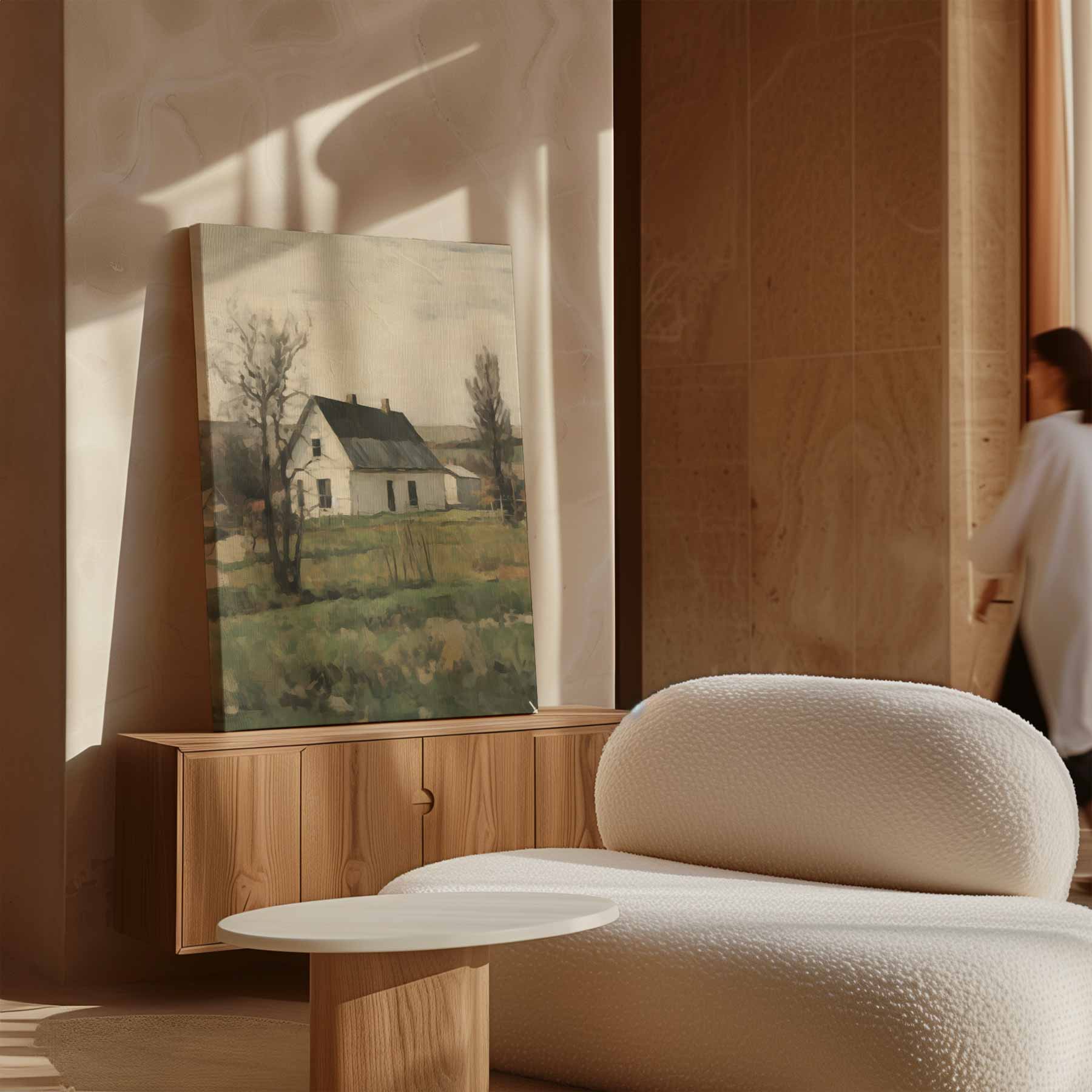 Rustiek Landhuis op het Platteland Kunstwerk-canvas-dibond-plexiglas-wanddecoratie-WallArtistic