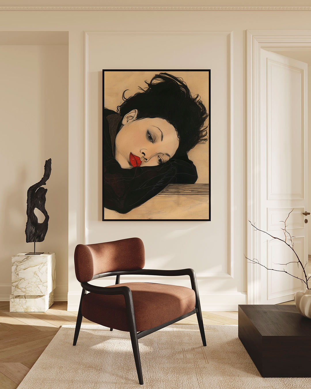 Dromerige vrouw Kunstwerk
