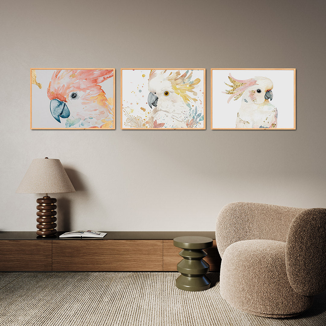 Vogelkleuren en goud Posterset