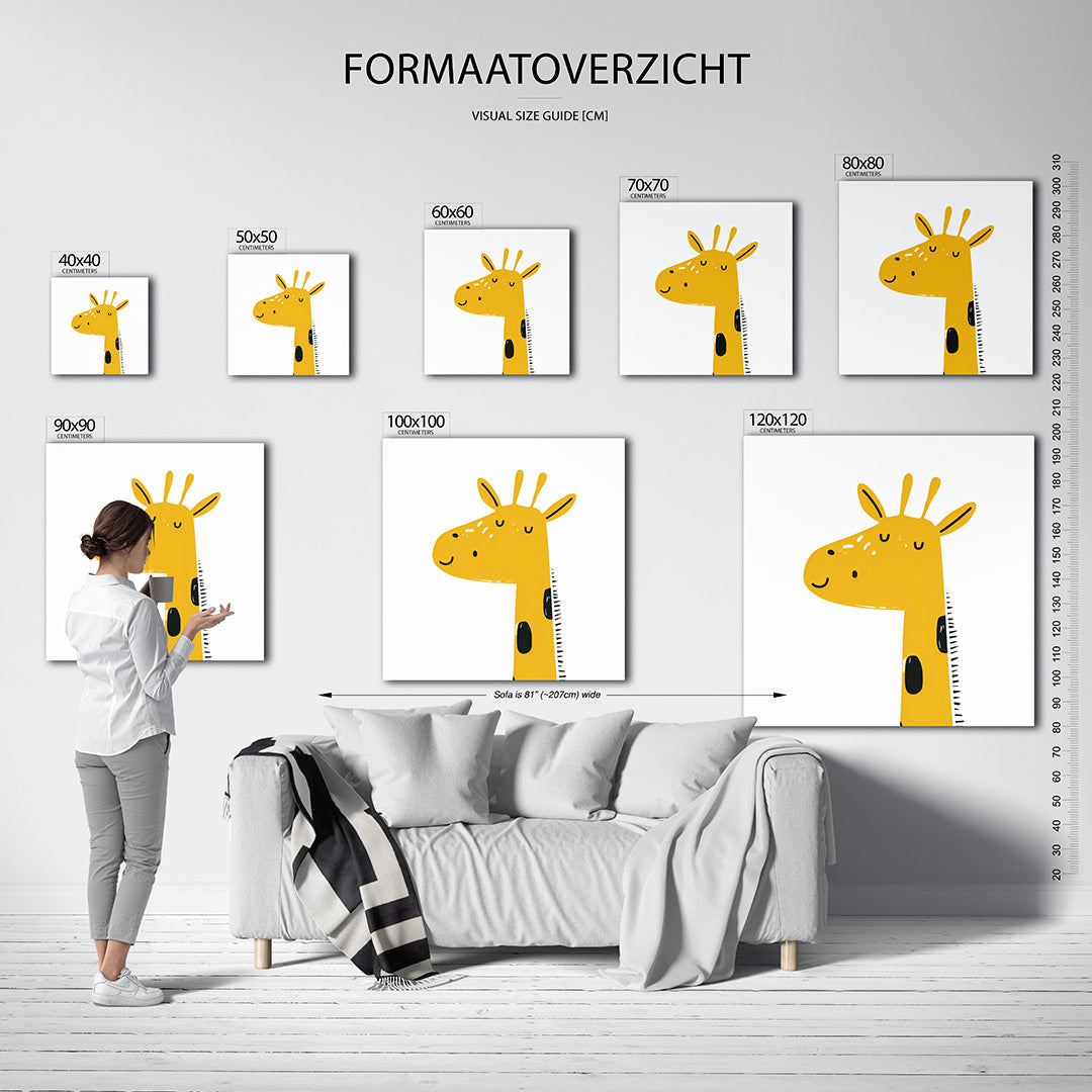 Vrolijke giraffe illustratie Kunstwerk