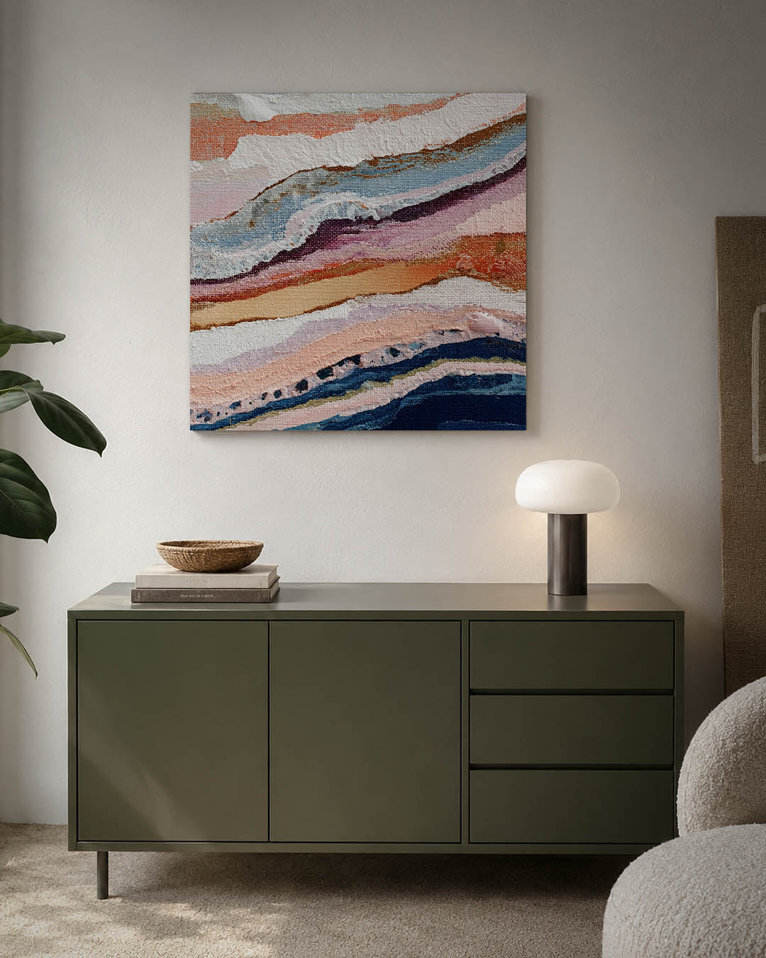 Gelaagde kleurencompositie Kunstwerk
