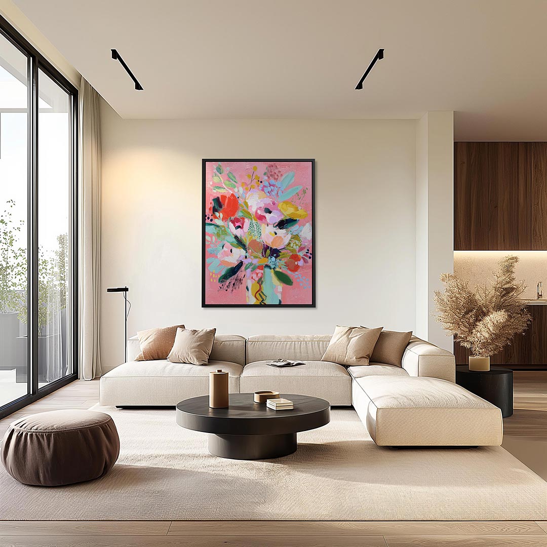 Kleurrijk bloemstuk Kunstwerk