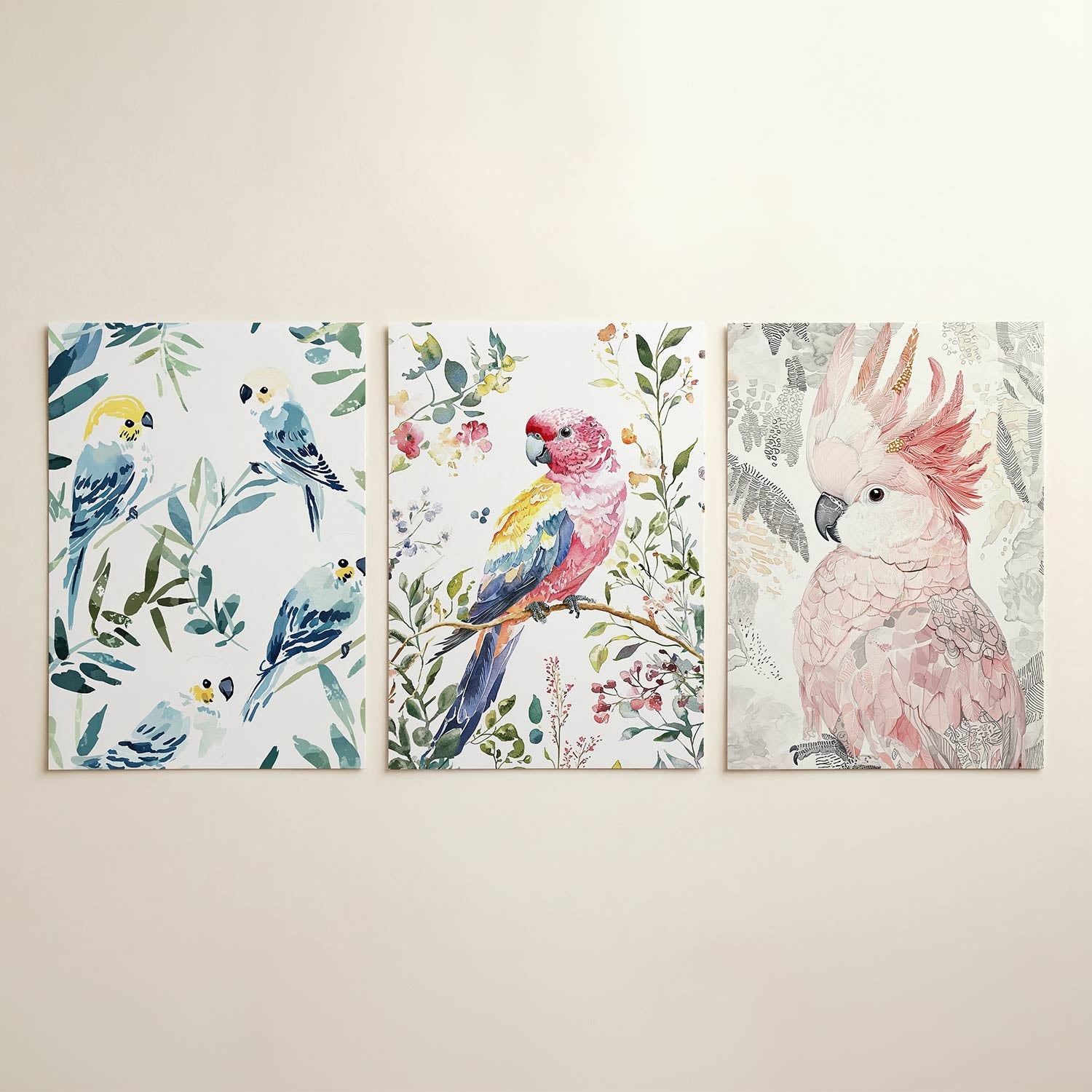 Vogels en bladeren Posterset