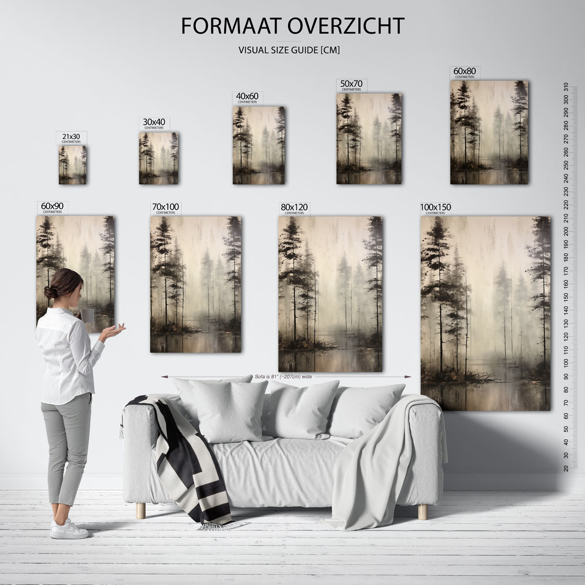 Mistige bomen Poster