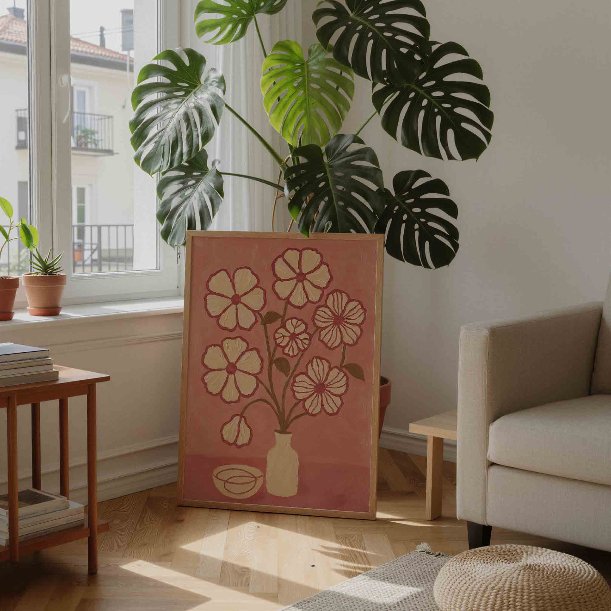 Bloemen in vaas Poster