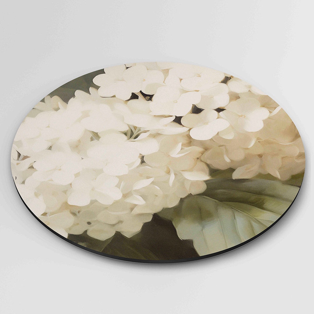 Witte bloemen Muurcirkel