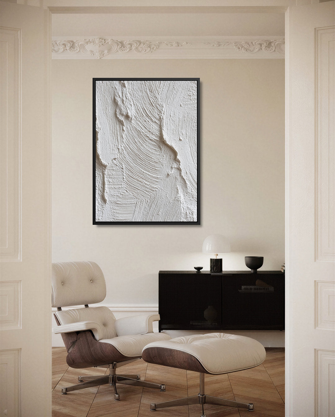 Textuur in wit Kunstwerk