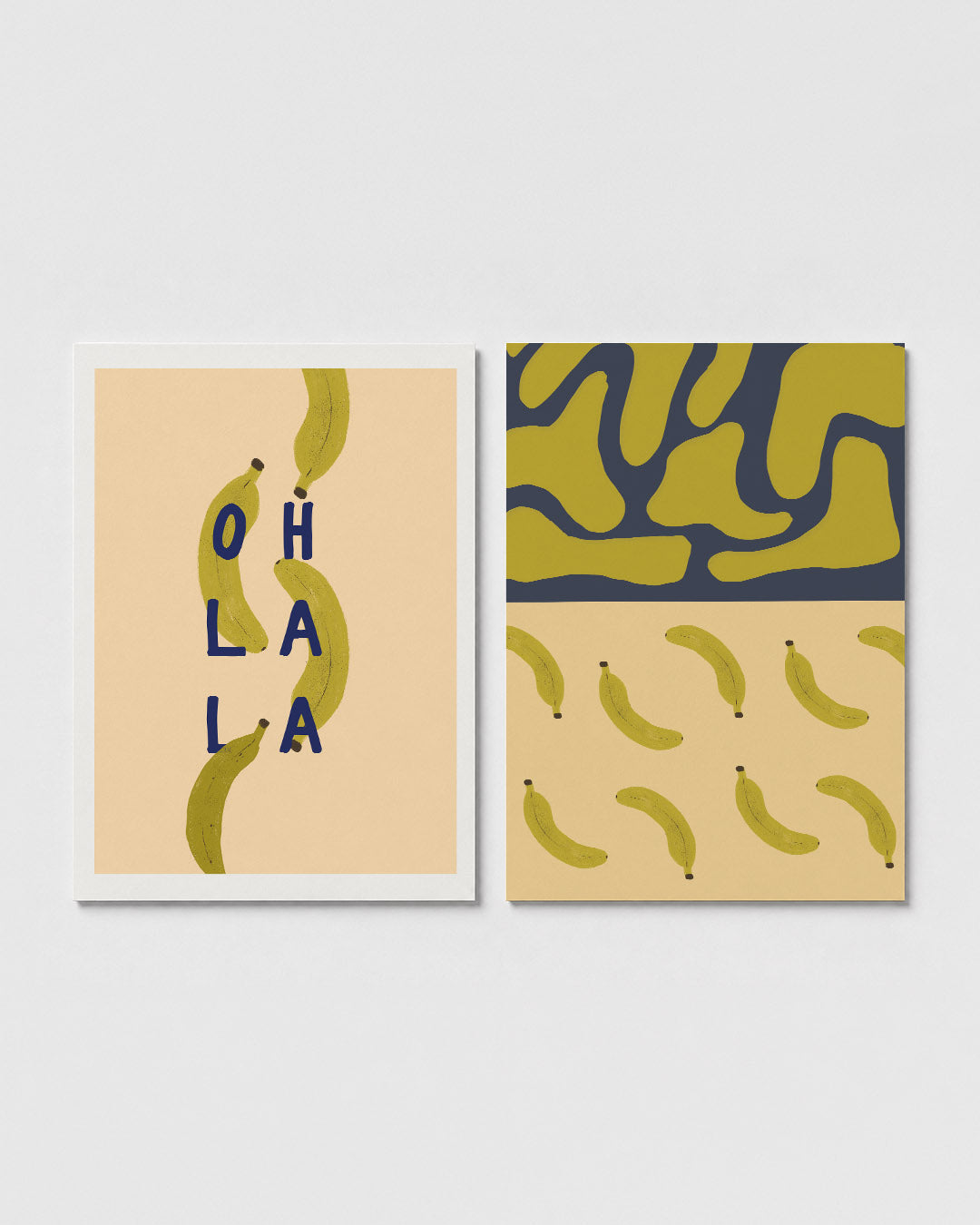 Speelse bananenletters Posterset