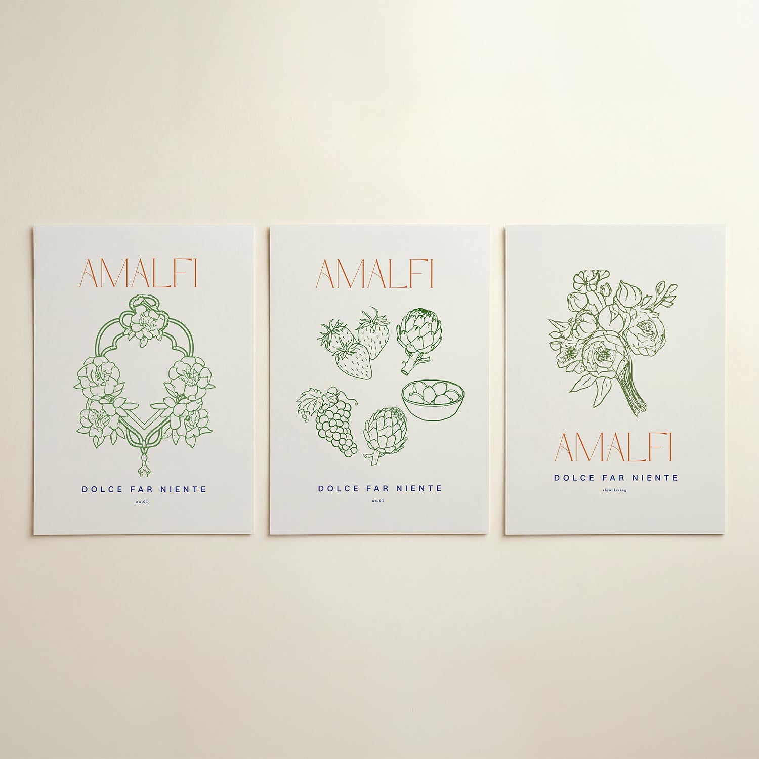 Bloemige lijnenspel Posterset