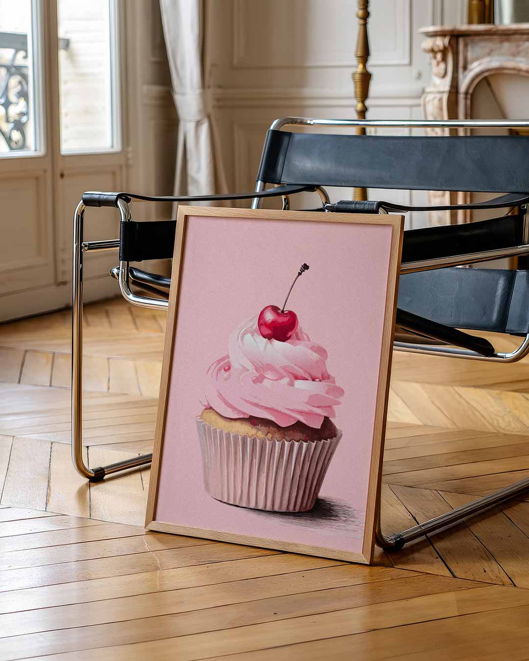 Cupcake met Kersje Poster-WallArtistic