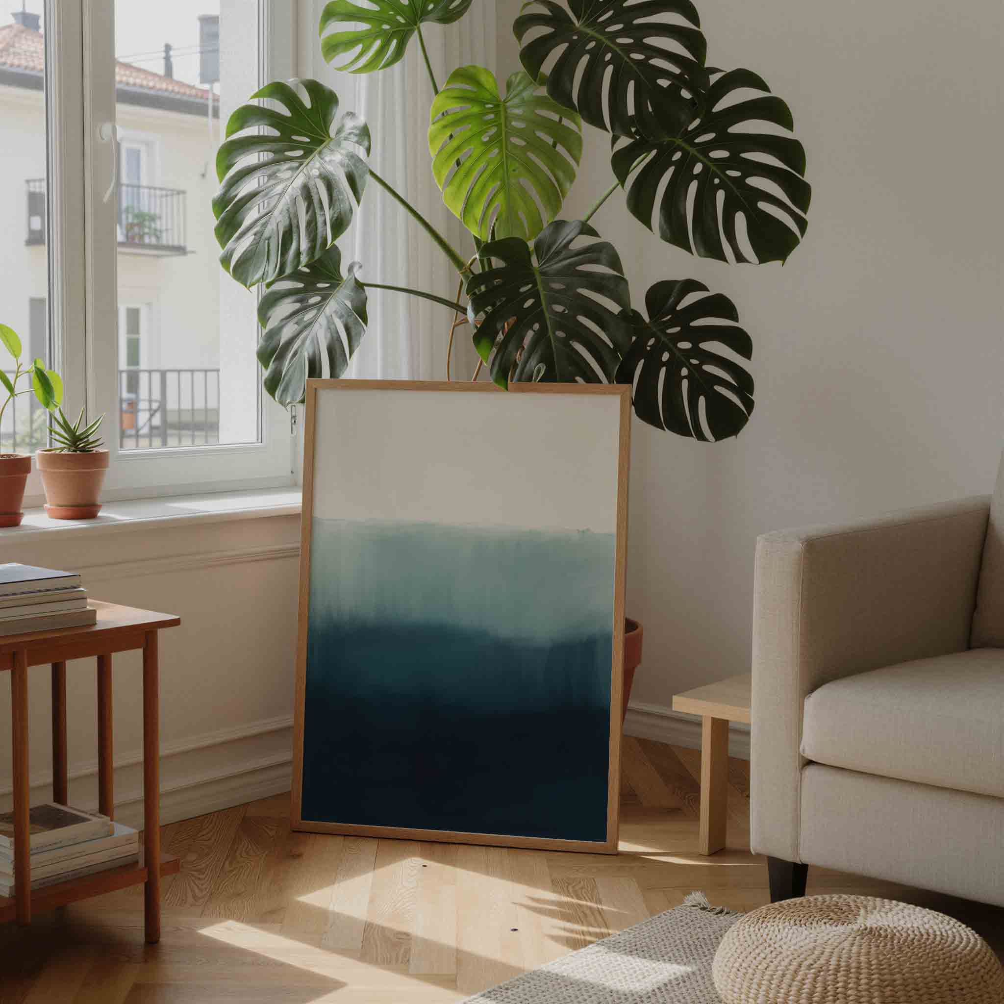 Blauwe horizon Poster