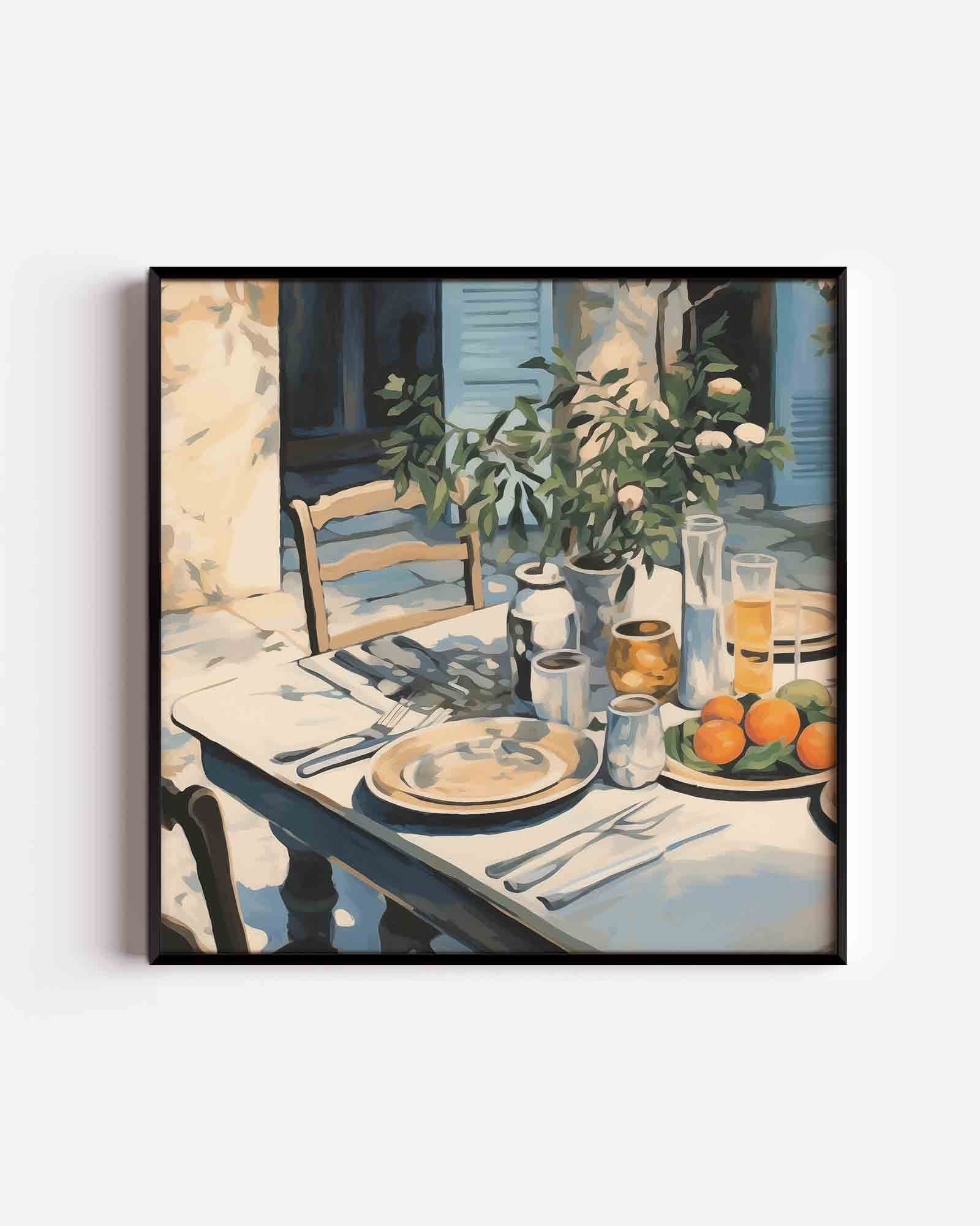 Ontbijttafel met fruit Poster
