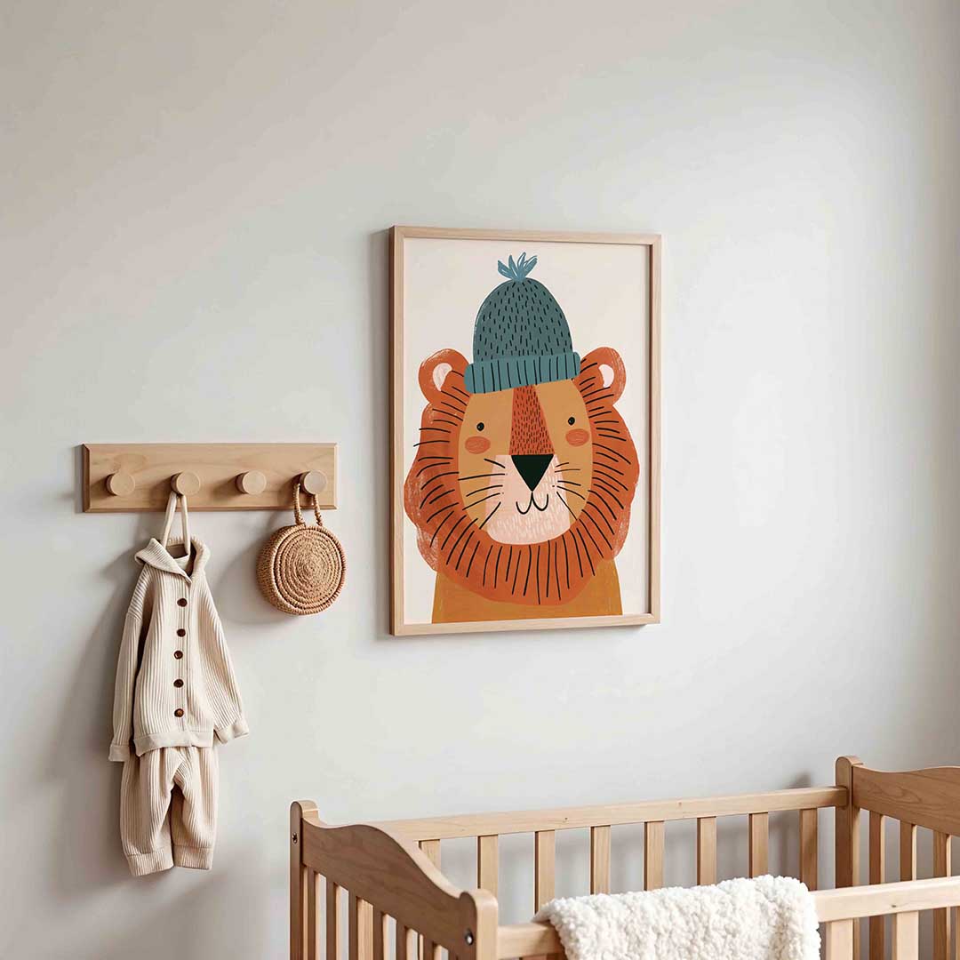 Leeuw met muts Poster