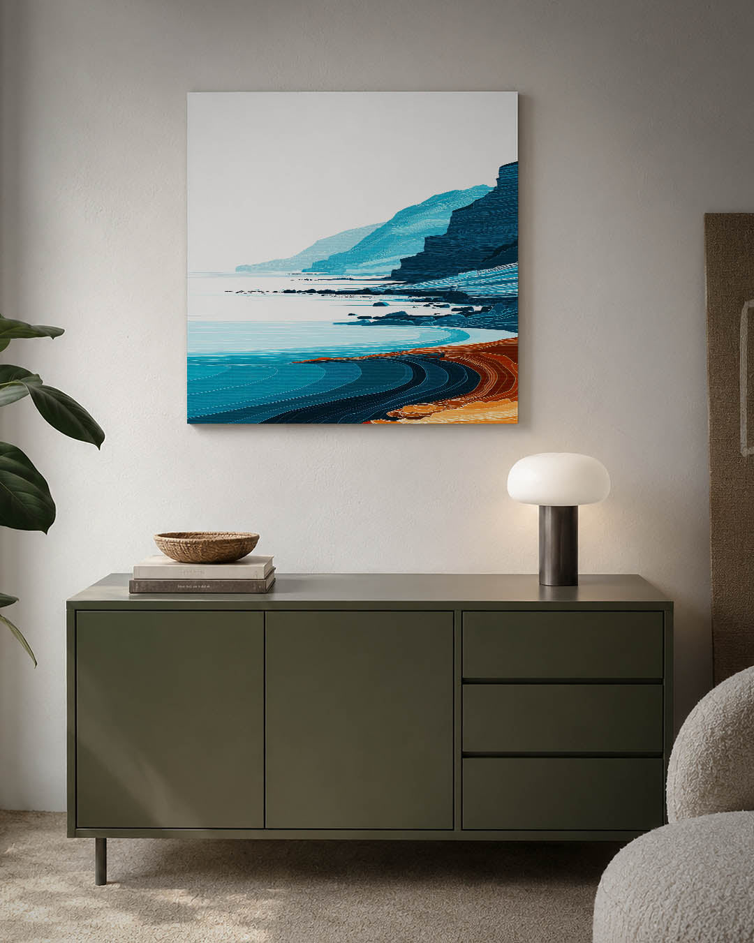 Kustlijn met kleuren Kunstwerk