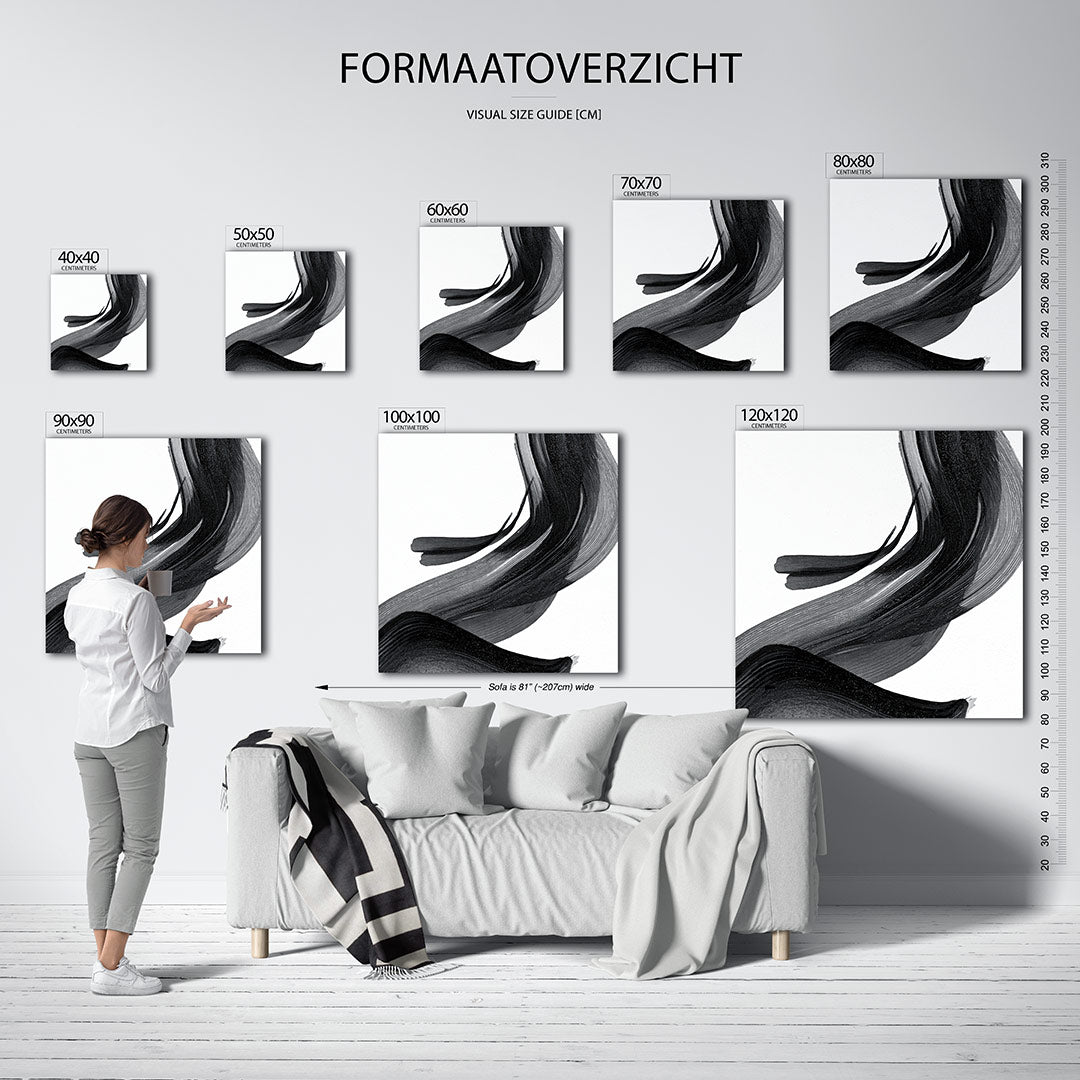 Dynamische borstelvegen Kunstwerk