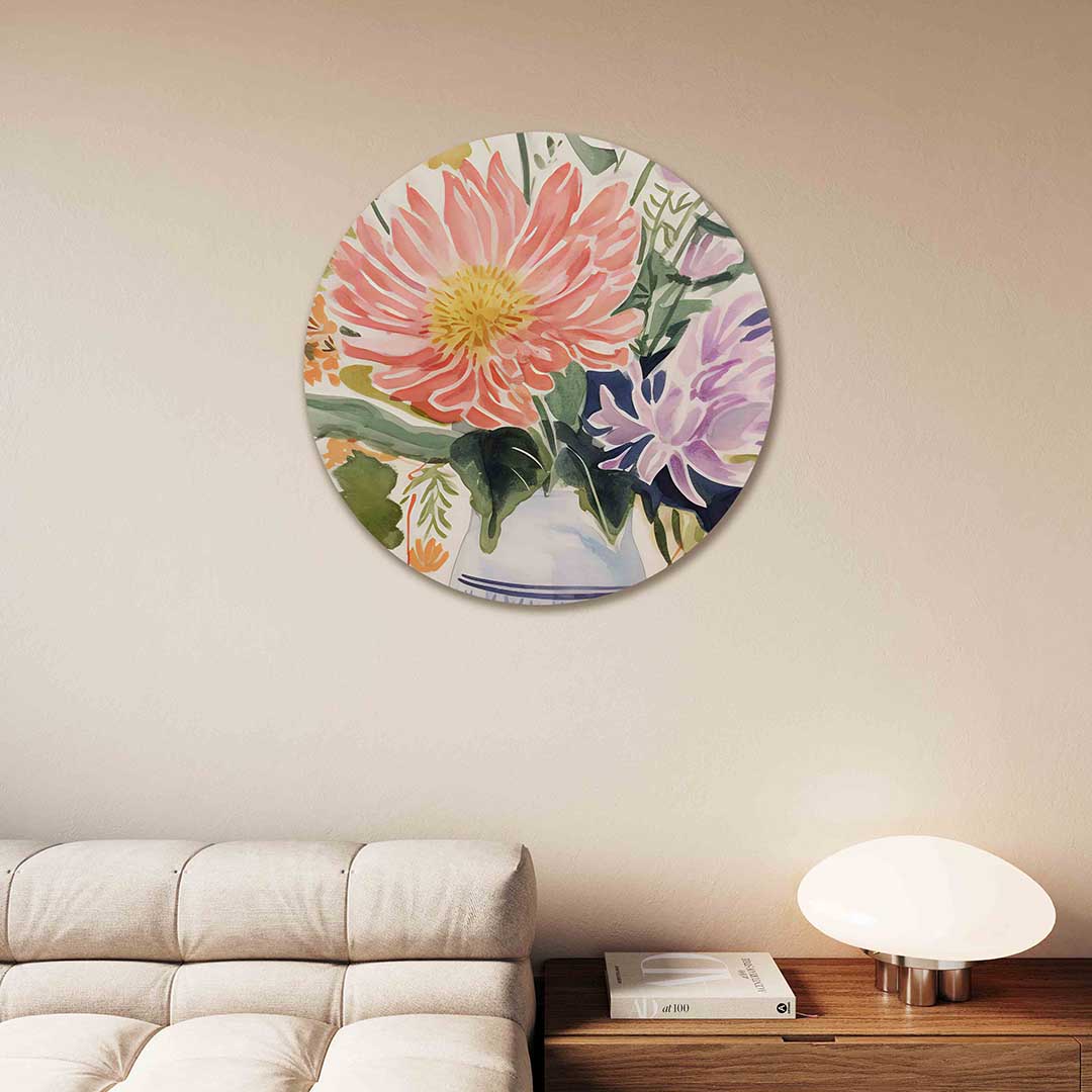 Bloemen in vaas Muurcirkel