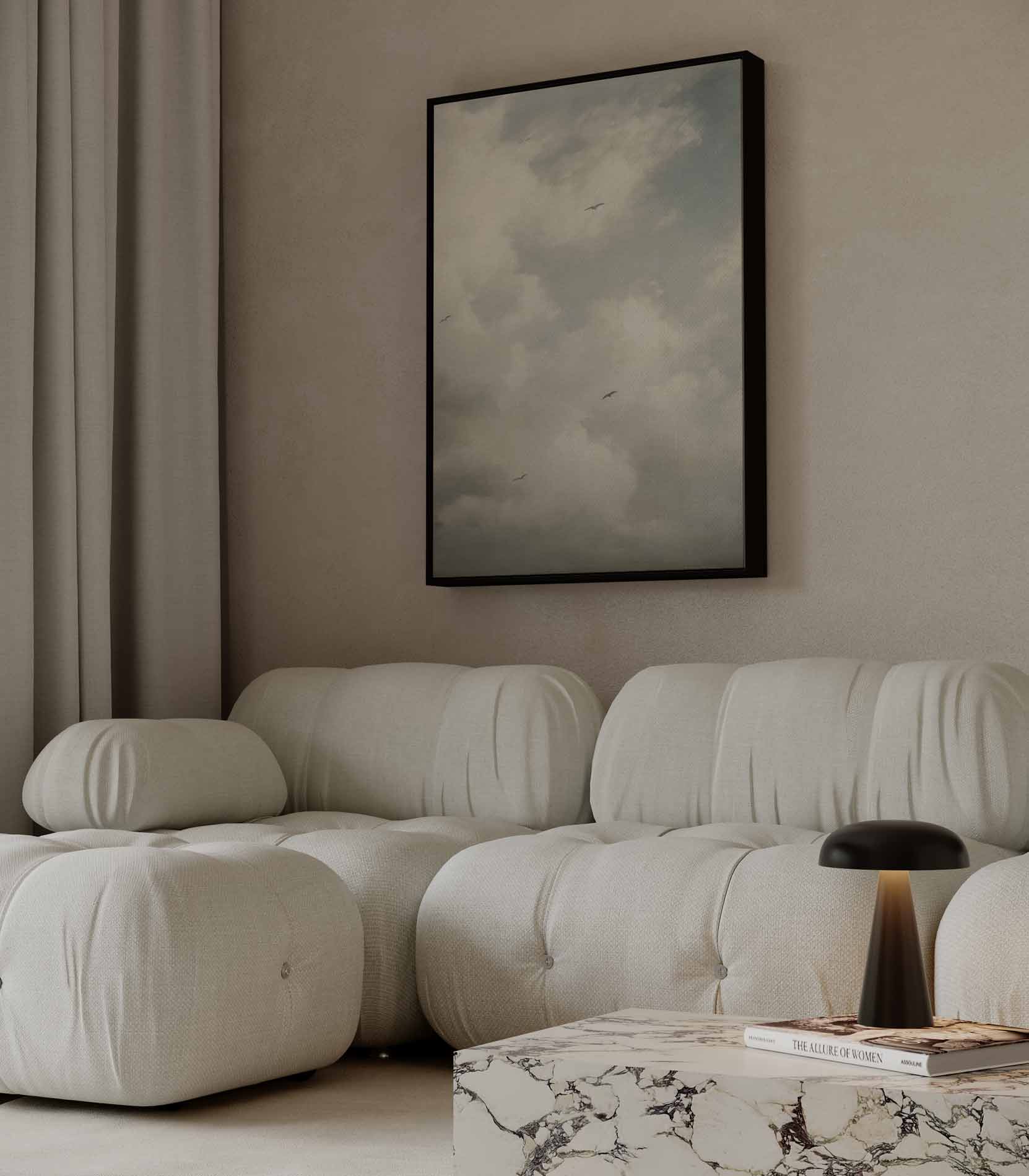 Wolkenpracht met Vogels Kunstwerk-canvas-dibond-plexiglas-wanddecoratie-WallArtistic