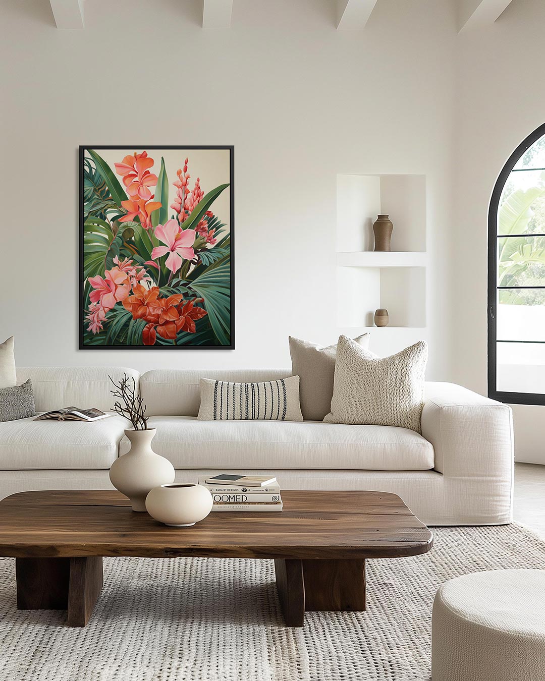 Bloemrijke botanische compositie Kunstwerk