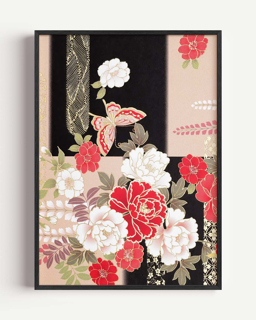 Japanese Butterfly Floral Poster-WallArtistic